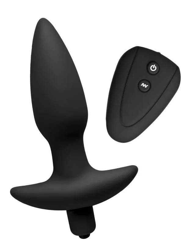 Anal | Jet Black Silicone 7 Mode Remote Anal Plug - XR Brands Trinity Vibes