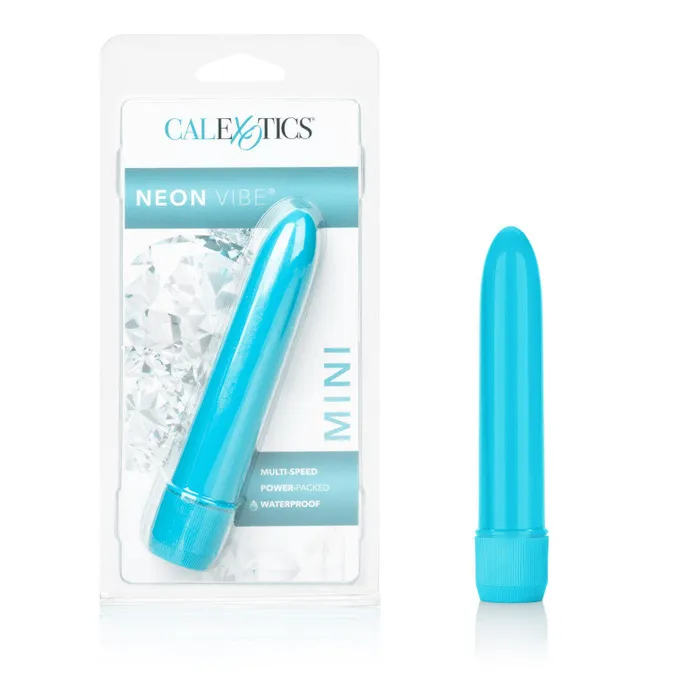 CalExotics Mini Neon MultiSpeed Vibe Blue 45in Vibrators