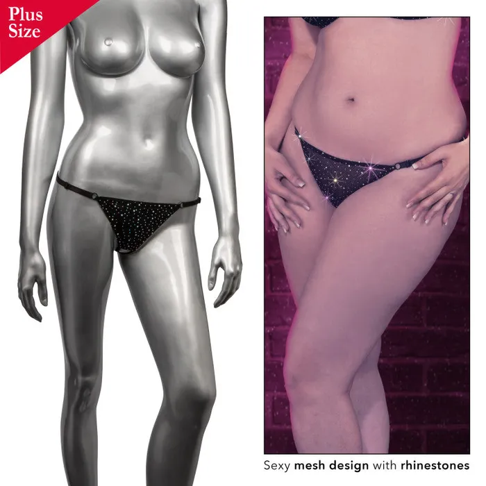 CalExotics Plus Size | Radiance Plus Size Crotchless Thong - Black CalExotics Plus Size | Radiance Plus Size Crotchless Thong - Black