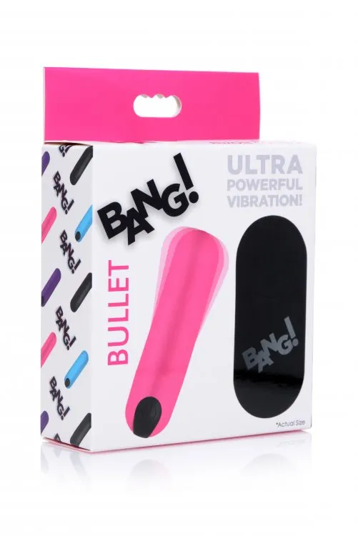Female Sex Toys | XR Brands Bang! Vibrating Bullet W/ Remote Control Pink