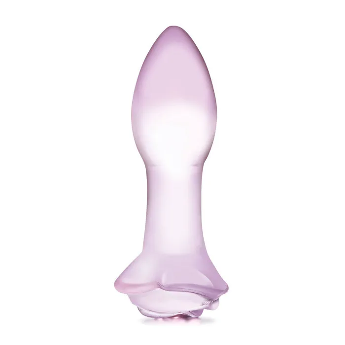 Glas Anal | 5 Inch Rosebud Glass Butt Plug - Pink Glas Anal | 5 Inch Rosebud Glass Butt Plug - Pink