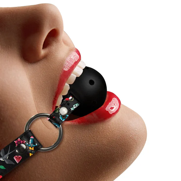 Shots Toys Couples | Ouch Breathable Ball Gag With Printed Leather Straps