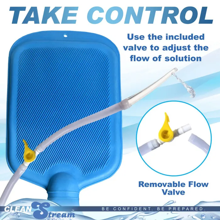 XR Brands Clean Stream Vibrators | Deluxe Shower Enema Kit - Blue