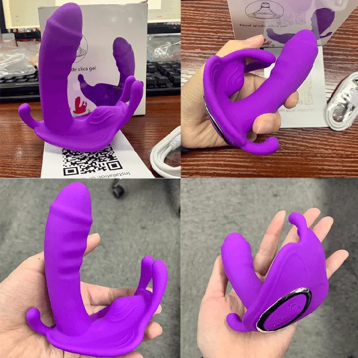 18+sexyshop Vibrators | 3 em 1 - Vibrador Calcinha Borboleta com Controle