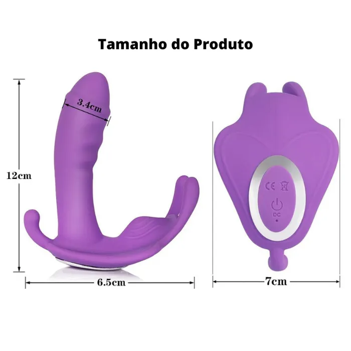 18+sexyshop Vibrators | 3 em 1 - Vibrador Calcinha Borboleta com Controle