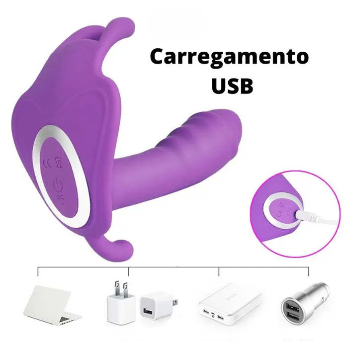 18+sexyshop Vibrators | 3 em 1 - Vibrador Calcinha Borboleta com Controle