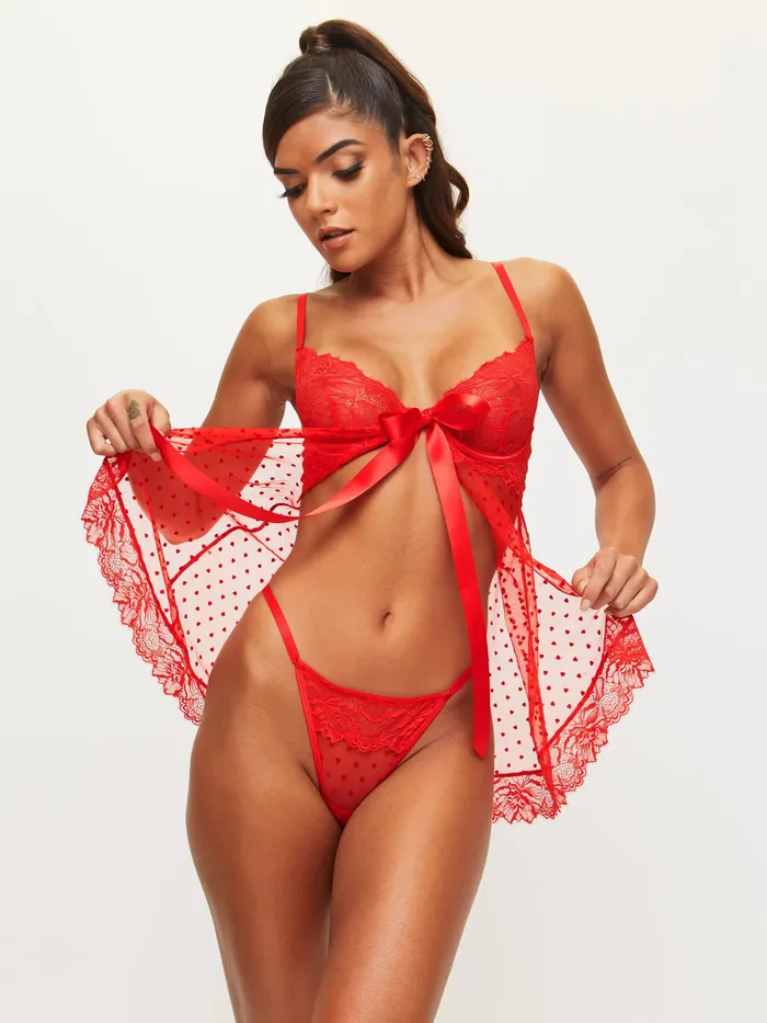 Anal Bon Bon Babydoll Set Red Ann Summers