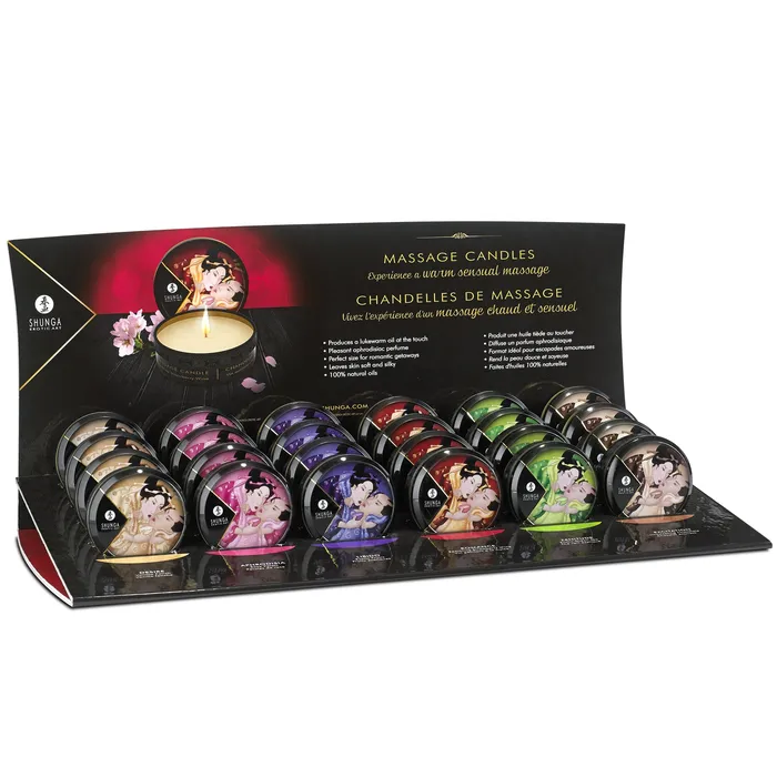 Couples Mini Massage Candle Display 24 Count Shunga