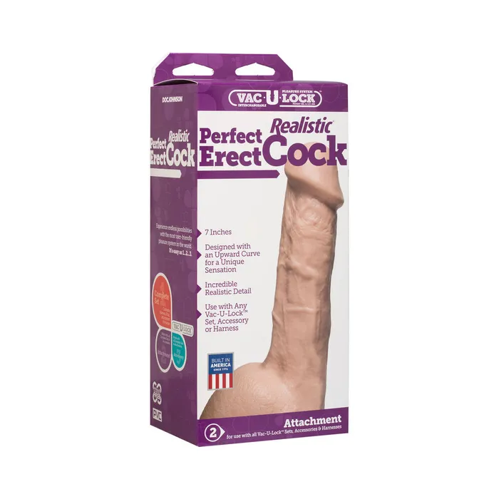Dildos | VacULock 7 Inch Perfect Erect Cock Attachment Flesh Pink - Doc Johnson Dildos | VacULock 7 Inch Perfect Erect Cock Attachment Flesh Pink - Doc Johnson