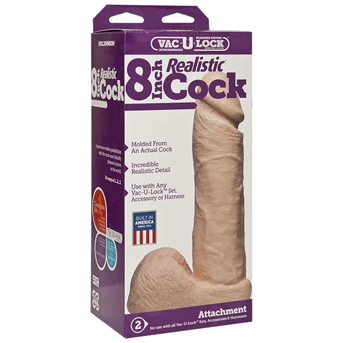 Dildos | VacULock 8 Inch Realistic Cock Attachment Flesh Pink - Doc Johnson Dildos | VacULock 8 Inch Realistic Cock Attachment Flesh Pink - Doc Johnson