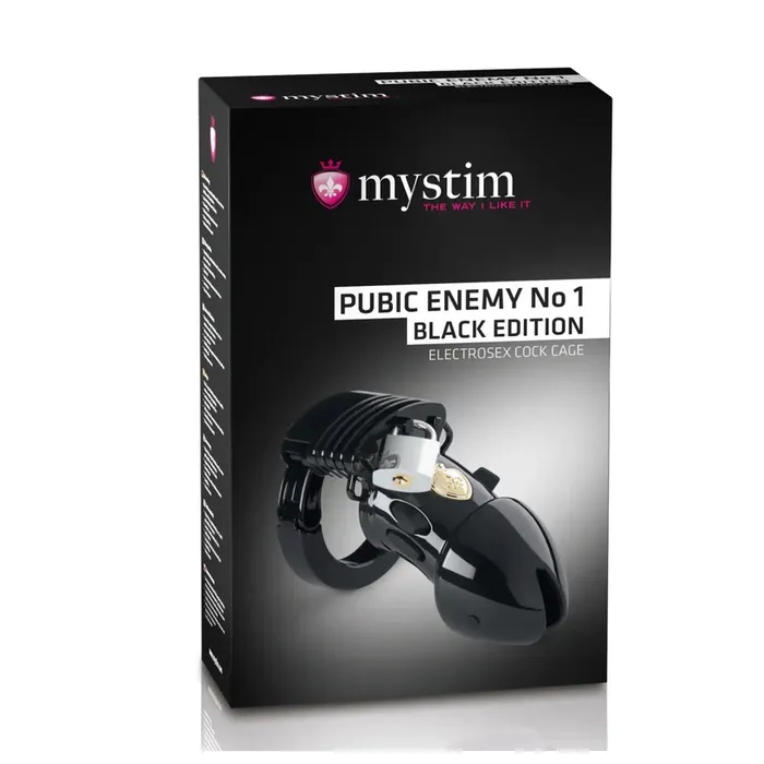 Male Sex Toys | MyStim MyStim Pubic Enemy No 1 Black Edition EStim Cock Cage