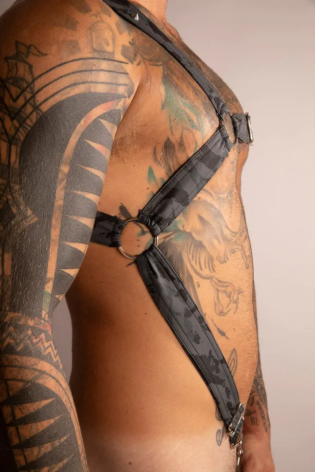Male Sex Toys | SCALA Harness con Cock Ring Grigio Camo