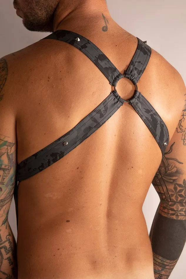 Male Sex Toys | SCALA Harness con Cock Ring Grigio Camo