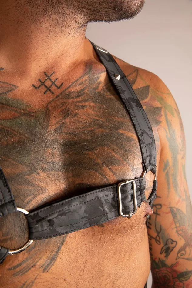 Male Sex Toys | SCALA Harness con Cock Ring Grigio Camo