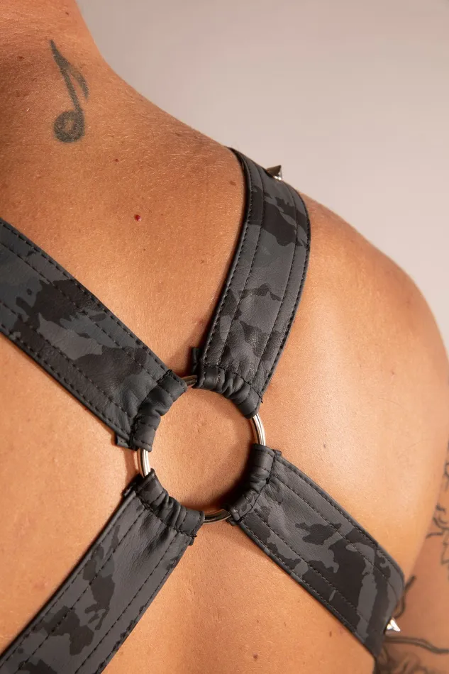 Male Sex Toys | SCALA Harness con Cock Ring Grigio Camo