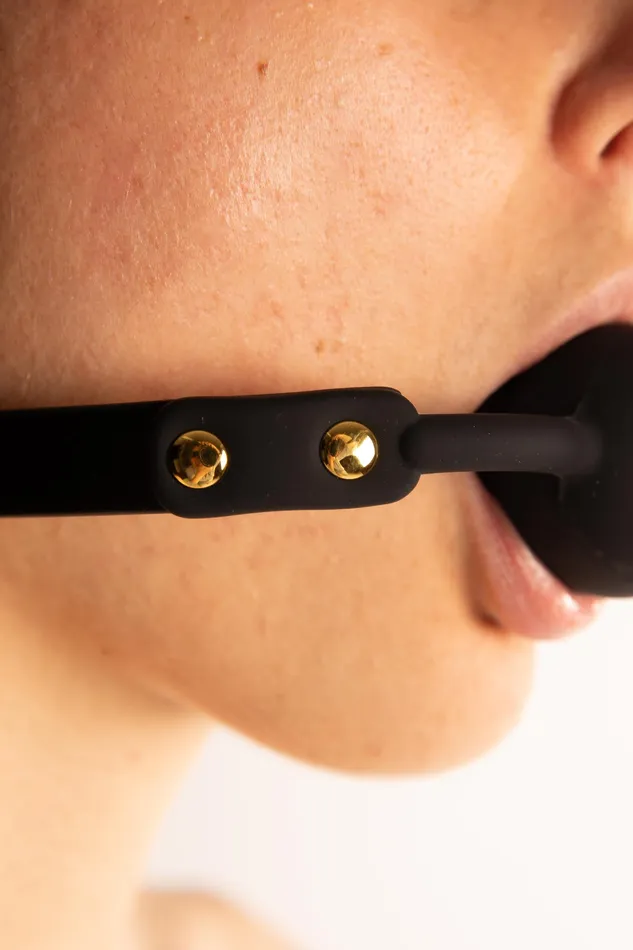 Male Sex Toys | Taboom Gag Ball in Eco Pelle Nero - SCALA