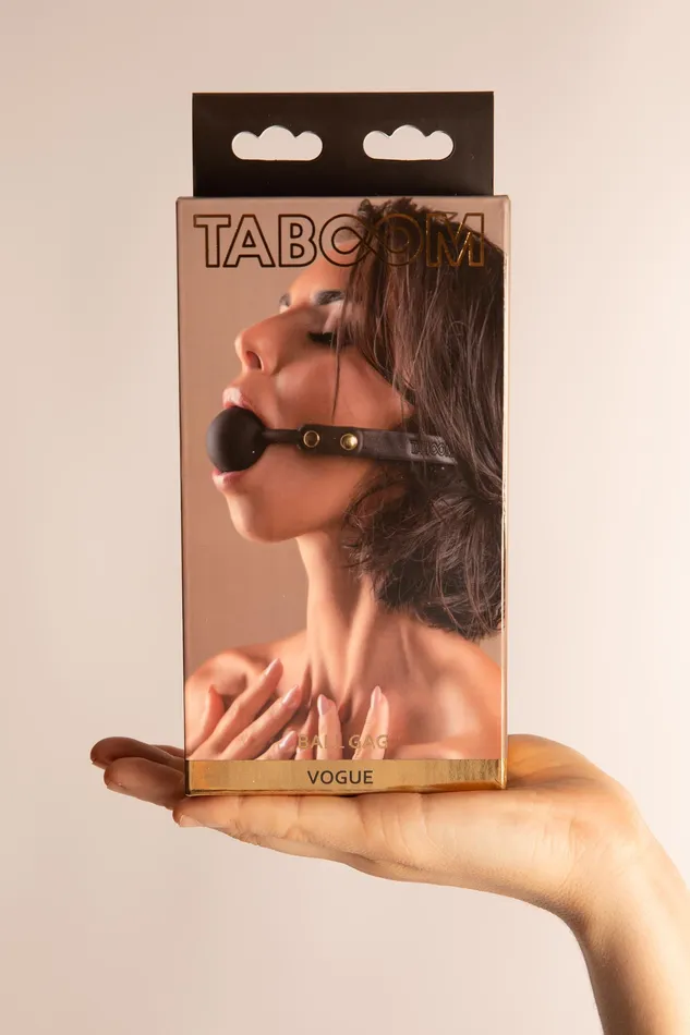 Male Sex Toys | Taboom Gag Ball in Eco Pelle Nero - SCALA