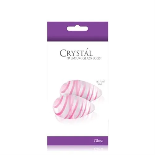 nsnovelties Dildos Crystal Premium Glass Eggs Clearpink