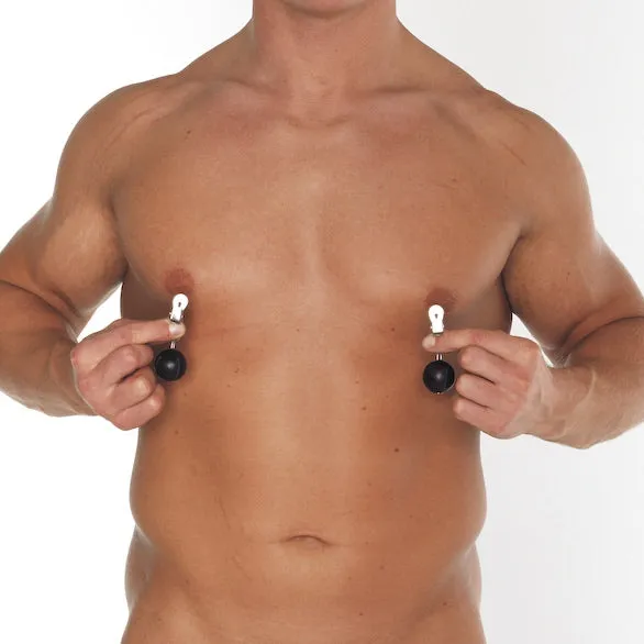 Rimba Female Sex Toys | Nipple Clamps With Round Black Weights