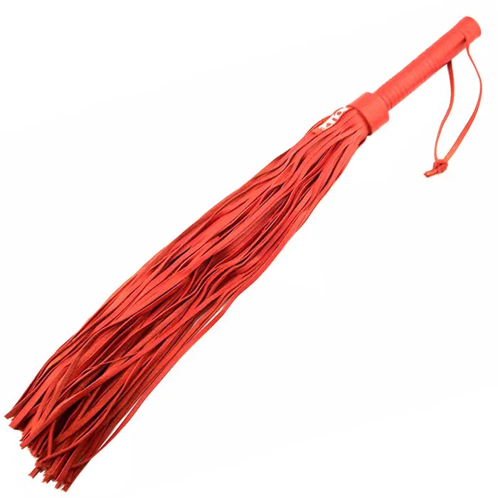 Rouge Garments Large Red Leather Flogger Rouge Garments Restraints