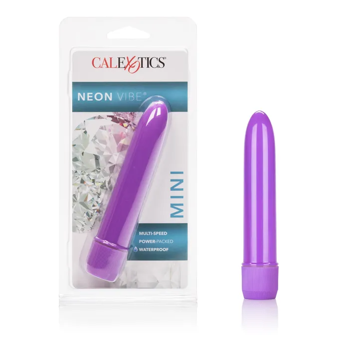 Vibrators CalExotics Mini Neon MultiSpeed Vibe 45 Inches Purple